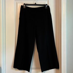White House Black Market Black High Rise Wide-Leg Crop Pants